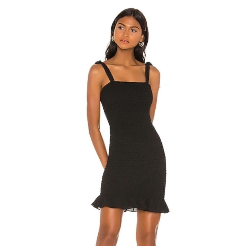 REVOLVE Krisa Smocked Tank Mini Dress in Black. Size Large. NWT!